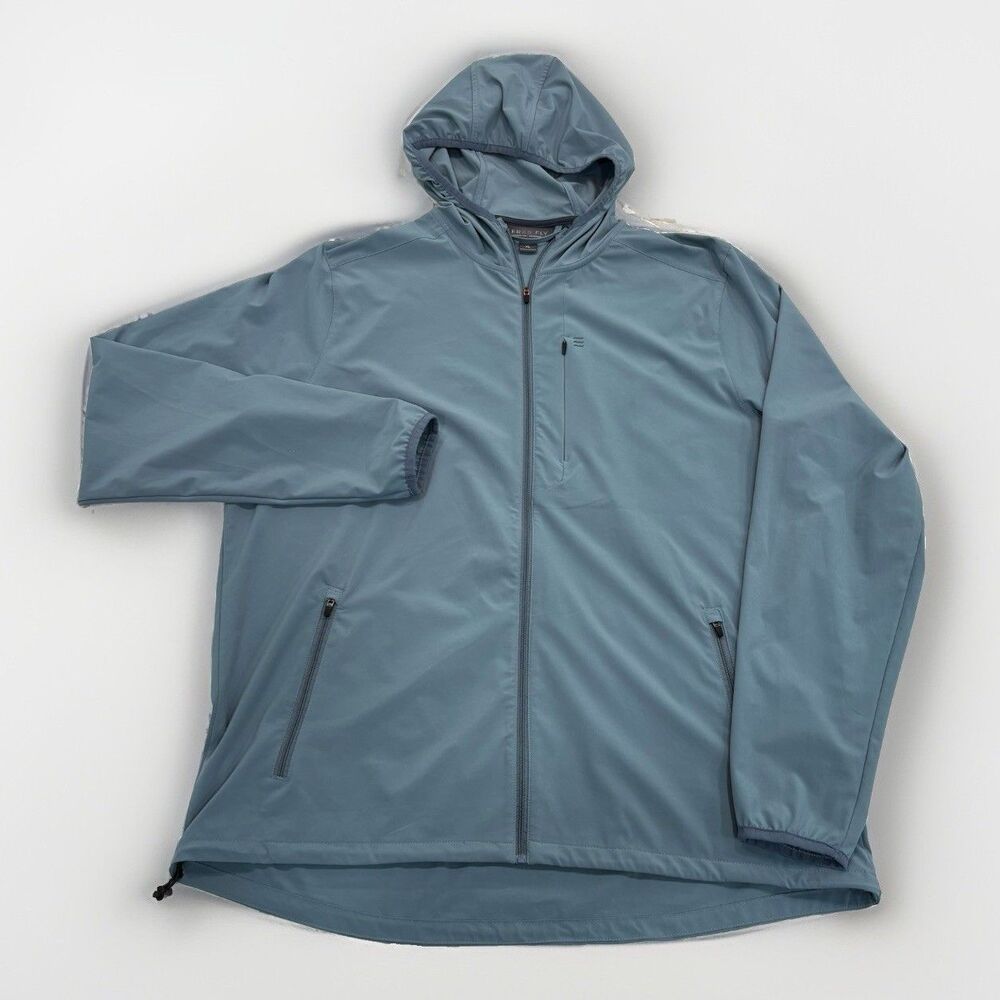 Free Fly Jacket Mens Size XL Breeze Lightweight Blue Zip Up Hooded